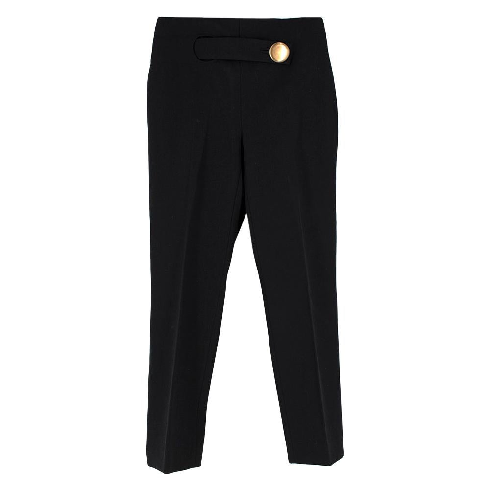  Balenciaga Black Single Button Detail Trousers - Size US 6 For Sale