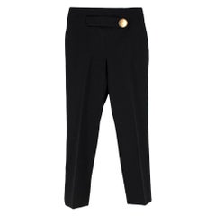  Balenciaga Black Single Button Detail Trousers - Size US 6