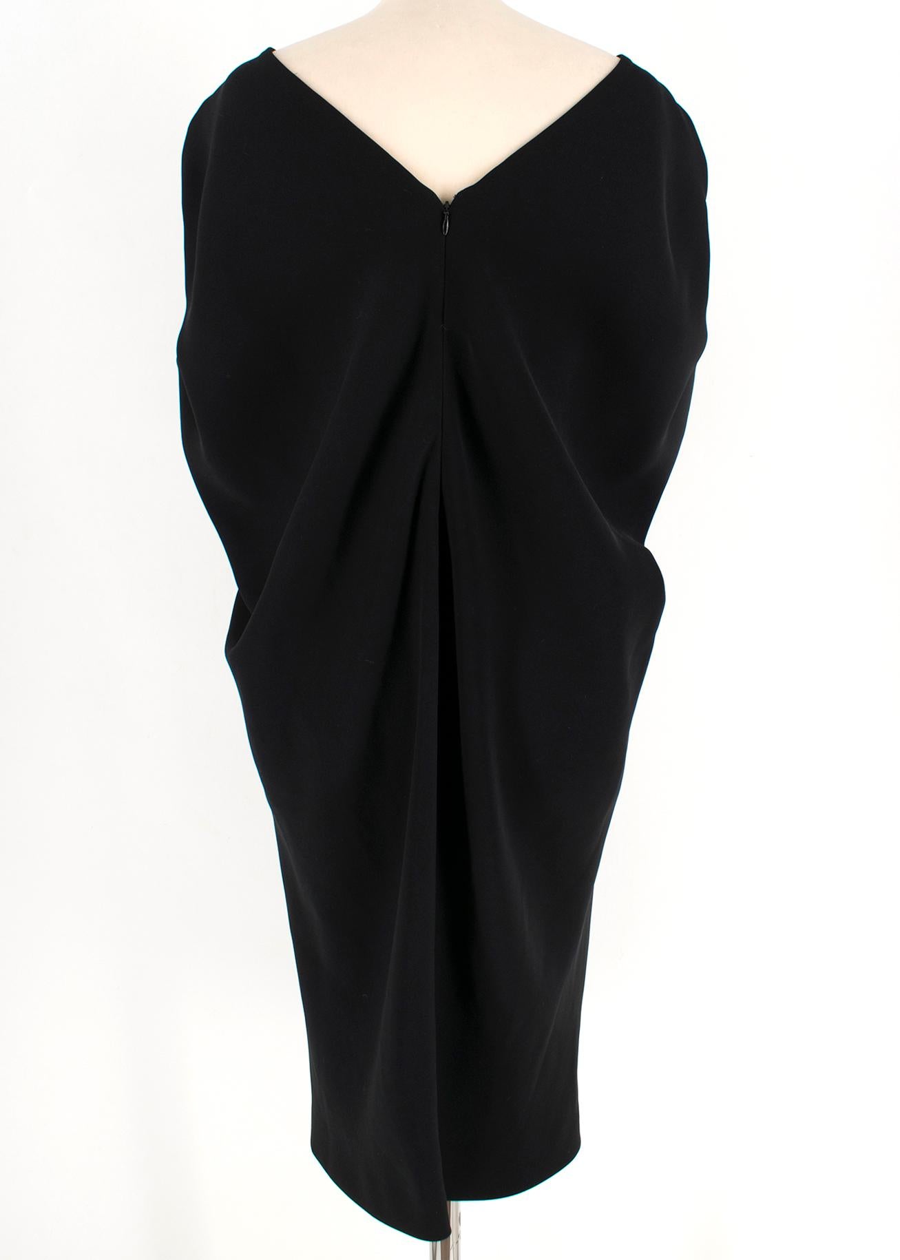 Balenciaga Black Sleeveless Draped Shawl Dress FR 38 In Excellent Condition In London, GB