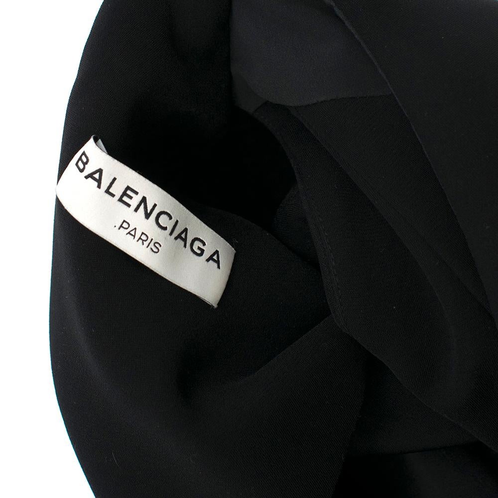Balenciaga Black Sleeveless Draped Shawl Dress FR 38 1