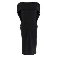 Balenciaga Black Sleeveless Draped Shawl Dress FR 38