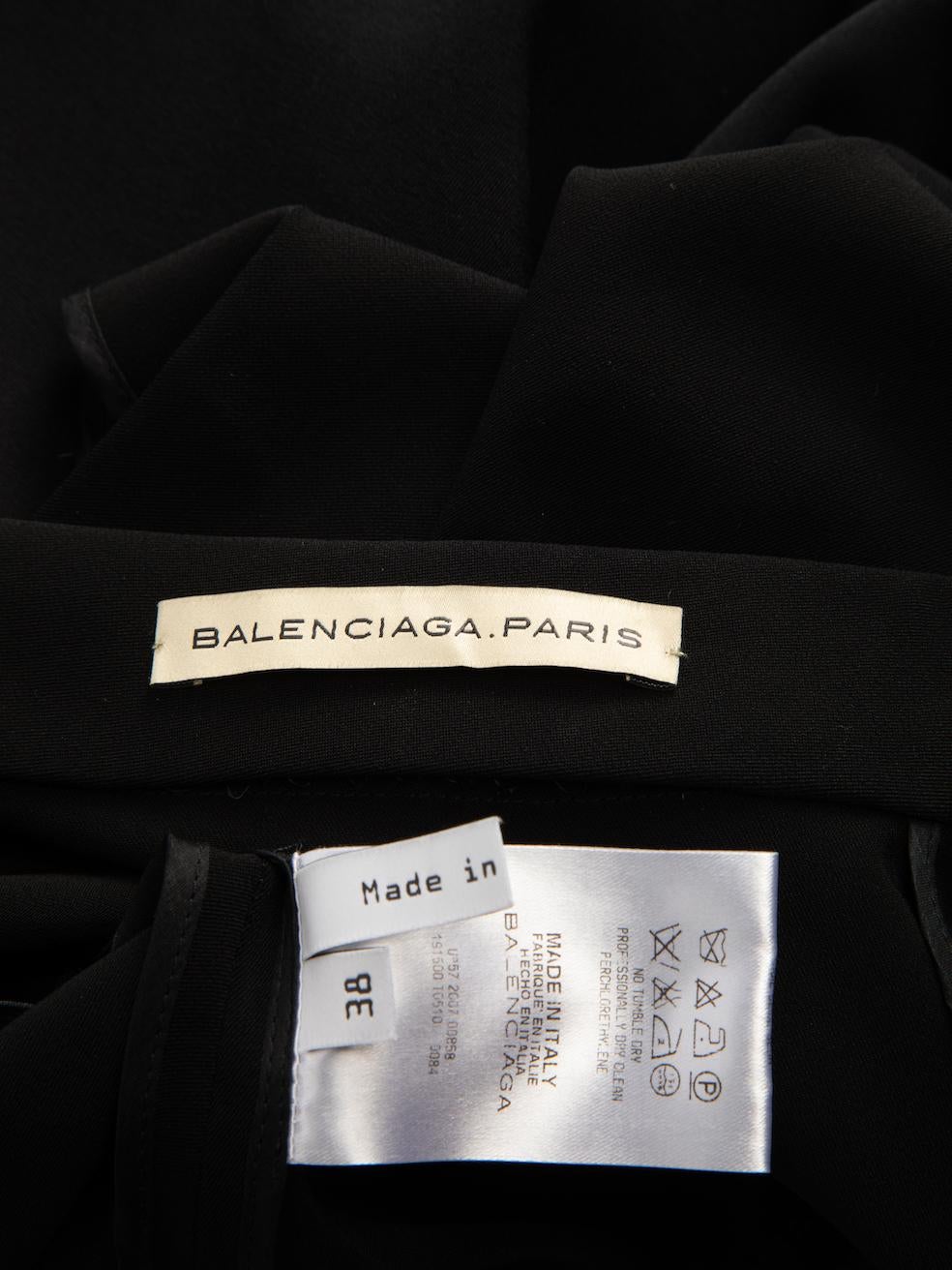 Women's Balenciaga Black Sleeveless Mini Dress with Waist Detail Size M
