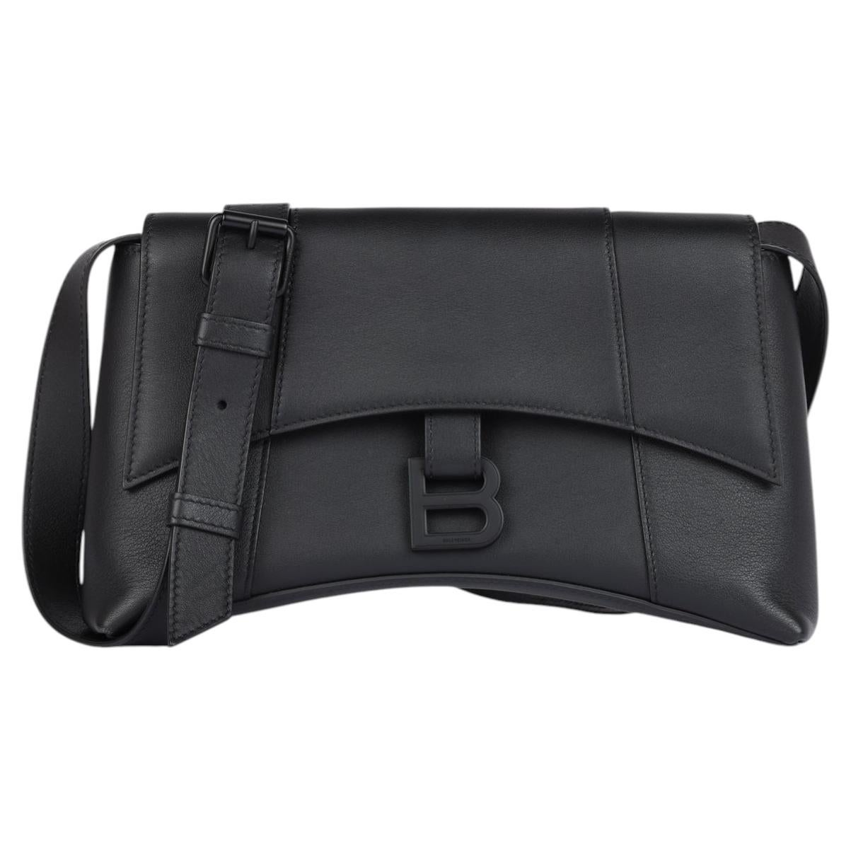 Balenciaga Black Smooth Calfskin Leather Downtown Bag