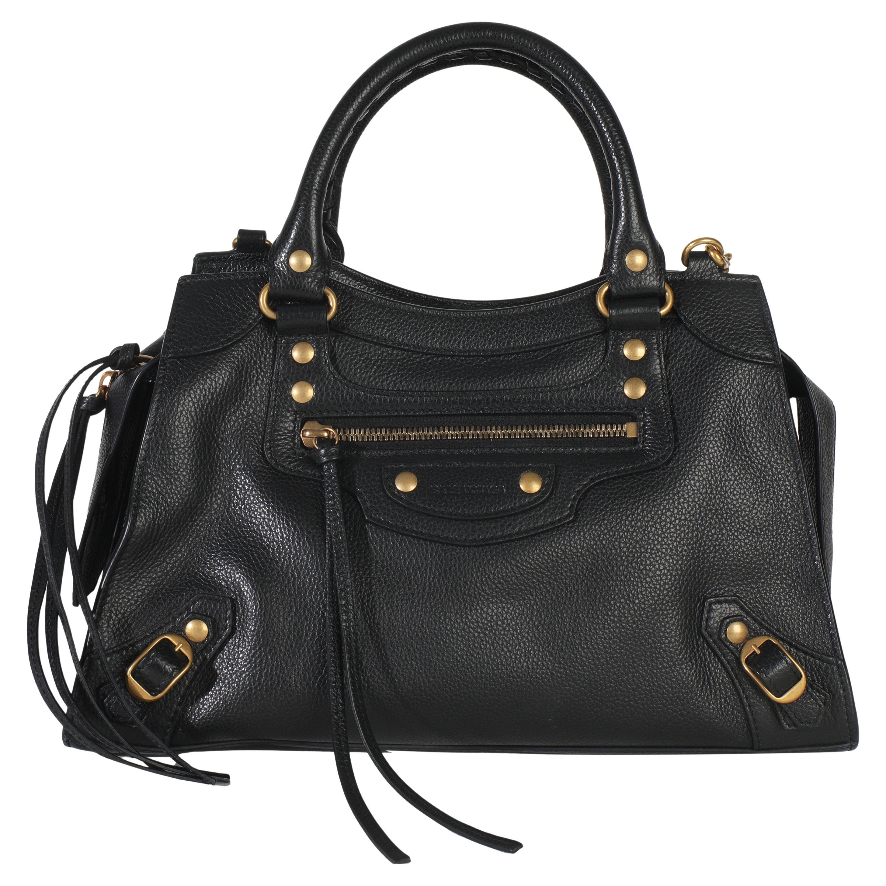 Balenciaga Black Smooth Calfskin Small Neo Classic City Bag