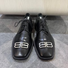 Balenciaga Mocasines Derby BB Rim Piel Lisa Negra