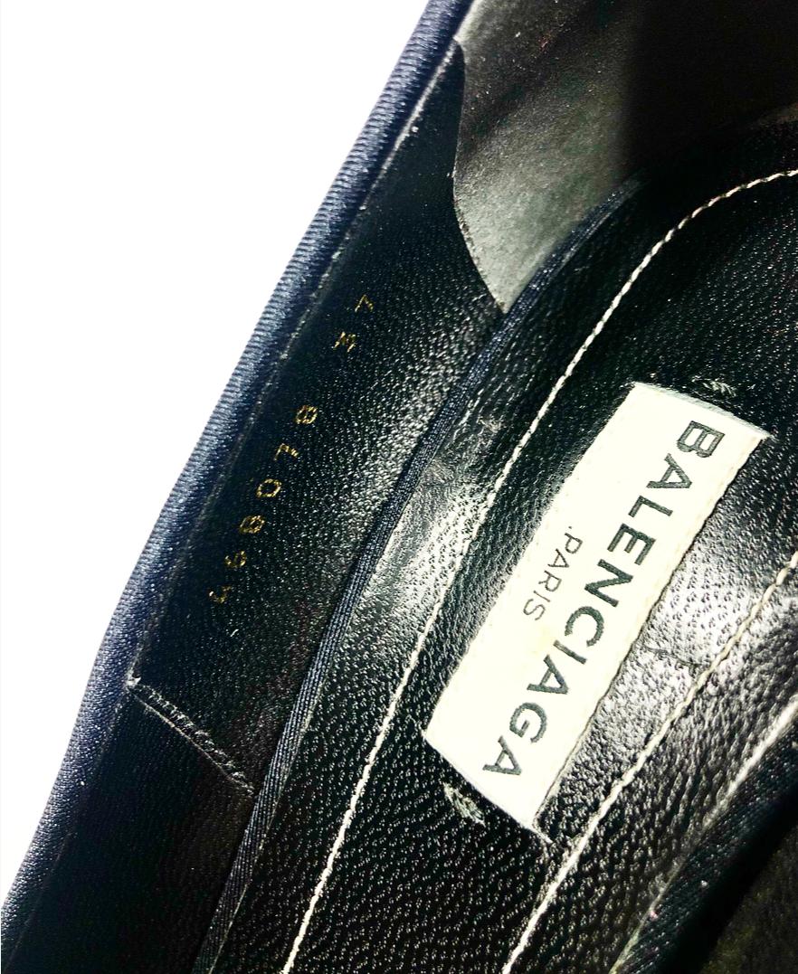 Women's BALENCIAGA Black Spandex Pointed Toe Pump Heels Size 37.5 For Sale