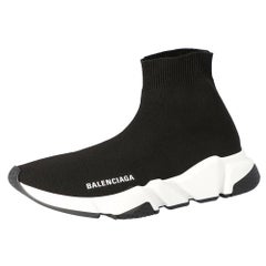 Used Balenciaga Black Speed Clear Sole Sneaker Size EU 36