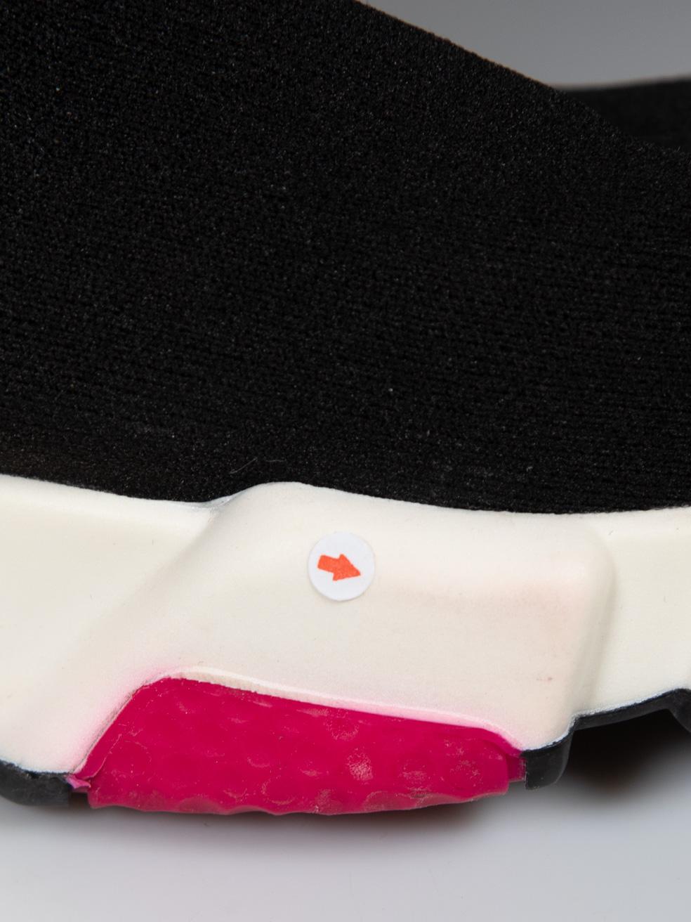 Balenciaga Black Speed Sock Pink Sole Trainers Size UK 5 For Sale 6