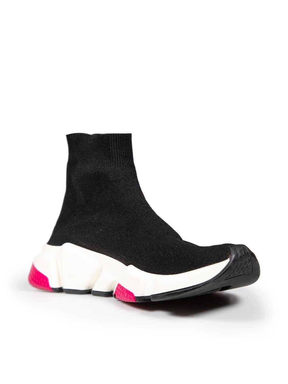 CONDITION is Very good. Minimal wear to the trainers is evident. Discolouration round the rim of both soles on this used Balenciaga designer resale item.



Details


Model: Speed 

Black

Cloth textile

Sock trainers

Chunky sole

Slip on

Round