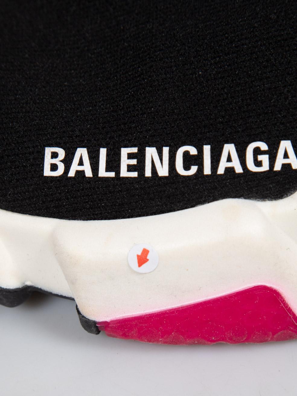 Balenciaga Black Speed Sock Pink Sole Trainers Size UK 5 For Sale 3
