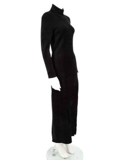 Balenciaga Black Stretch Turtleneck Maxi Dress Size M