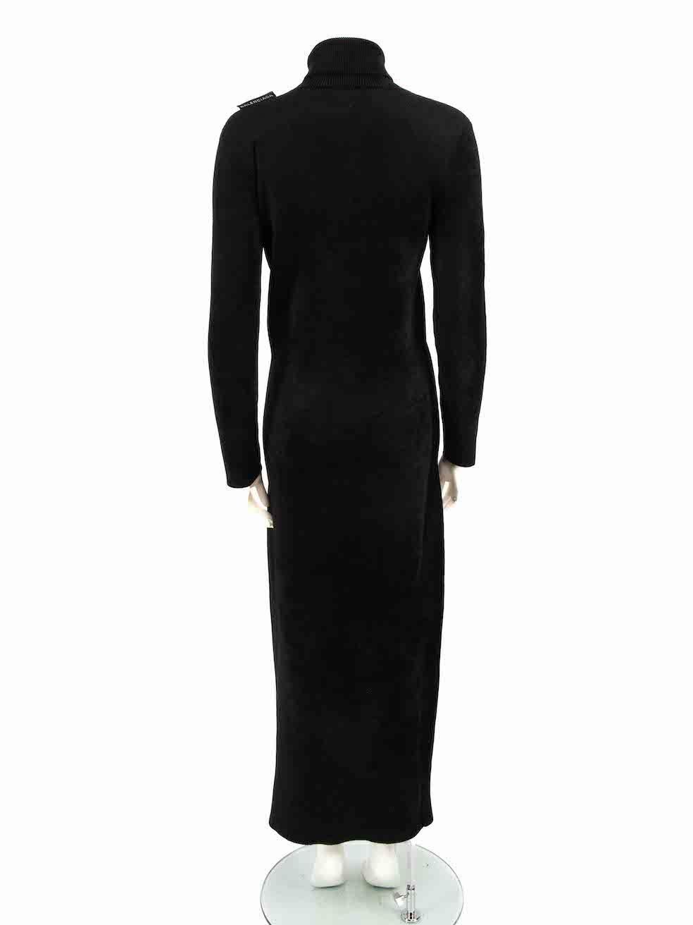 Balenciaga Black Stretch Turtleneck Maxi Dress Size M In Excellent Condition For Sale In London, GB