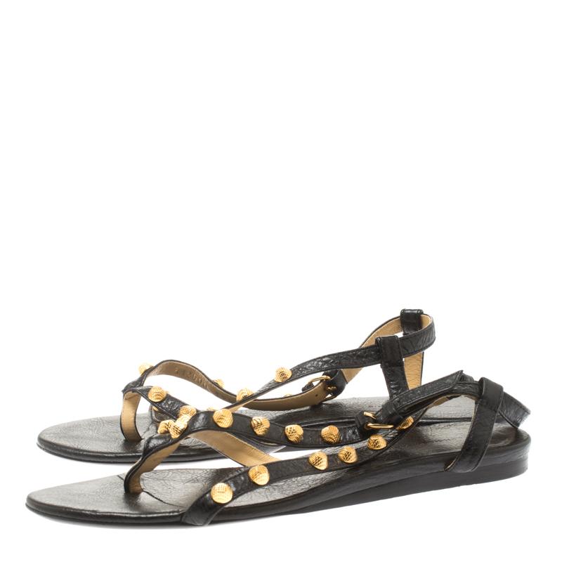 Balenciaga Black Studded Leather Arena