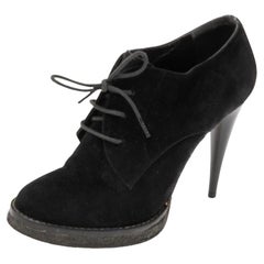 Balenciaga Black Suede Ankle Boots Size 37