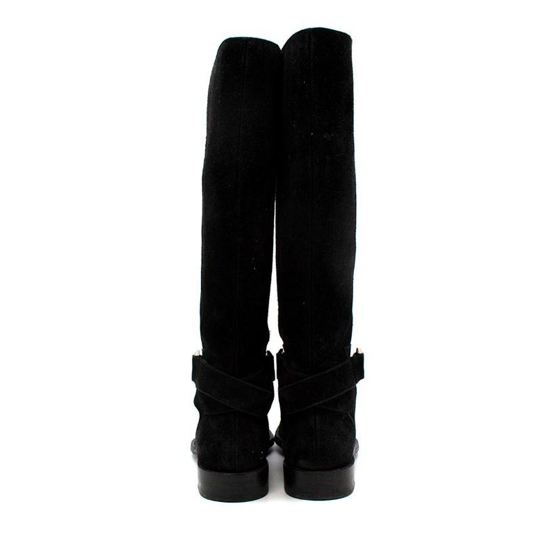 Bottes d'équitation longues Balenciaga en daim noir taille US 7 - En vente  sur 1stDibs