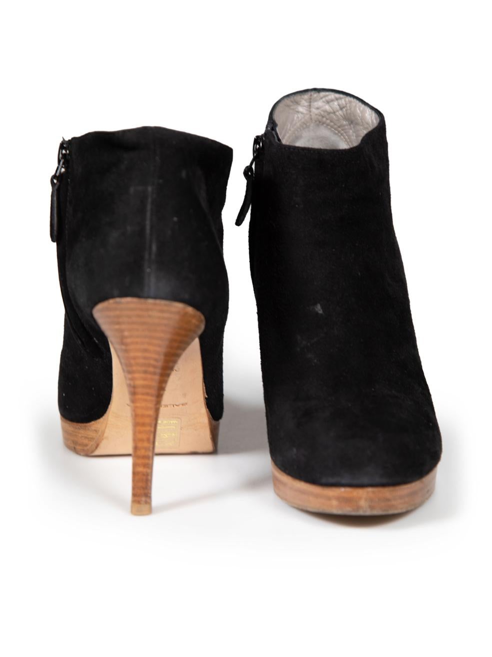 Balenciaga Black Suede Platform Ankle Boots Size IT 36.5 Excellent état - En vente à London, GB