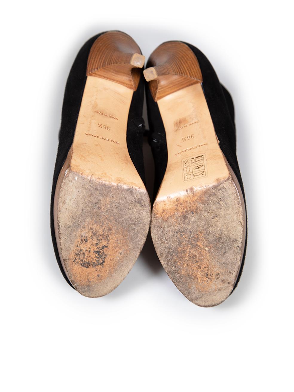 Balenciaga Black Suede Platform Ankle Boots Size IT 36.5 Pour femmes en vente