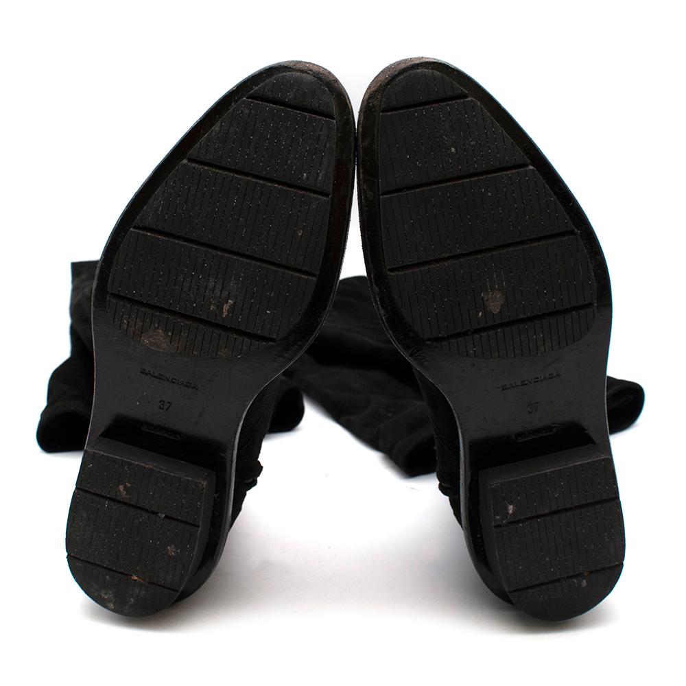Balenciaga Black Suede Thigh Boots	Size 37 EU For Sale 2