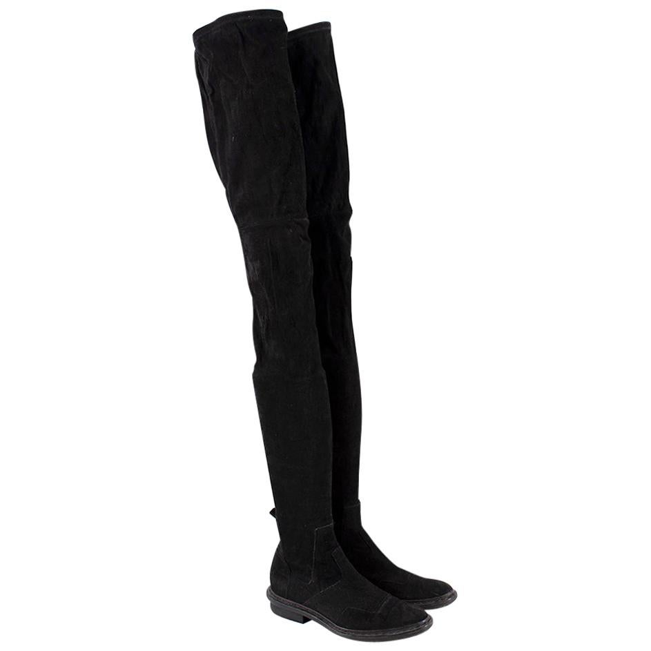 Balenciaga Black Suede Thigh Boots	Size 37 EU For Sale