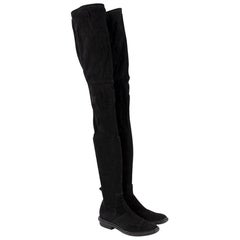 Balenciaga Black Suede Thigh Boots	Size 37 EU