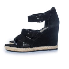 Balenciaga, black suede wedge sandal