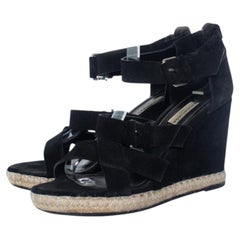 Balenciaga, black suede wedge sandal