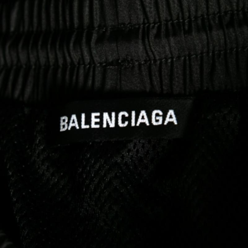 Men's Balenciaga Black Synthetic Logo Embroidered Running Shorts M For Sale