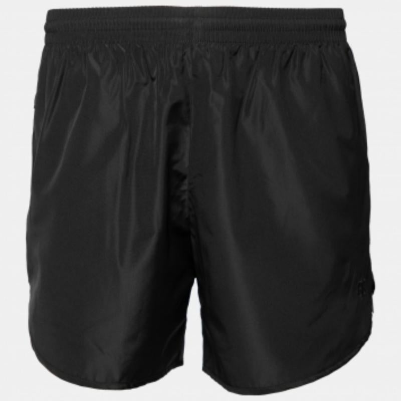 Balenciaga Black Synthetic Logo Embroidered Running Shorts M For Sale