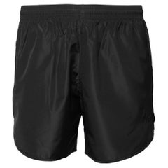 Balenciaga Black Synthetic Logo Embroidered Running Shorts M