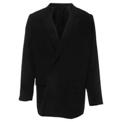 Balenciaga Black Technical Twill 80's Shoulder Tailored Jacket L