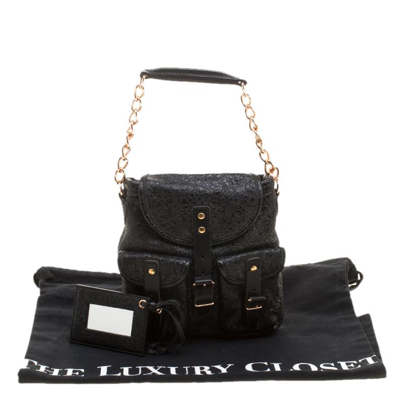 Balenciaga Black Textured Leather Mini Sac Bag 8