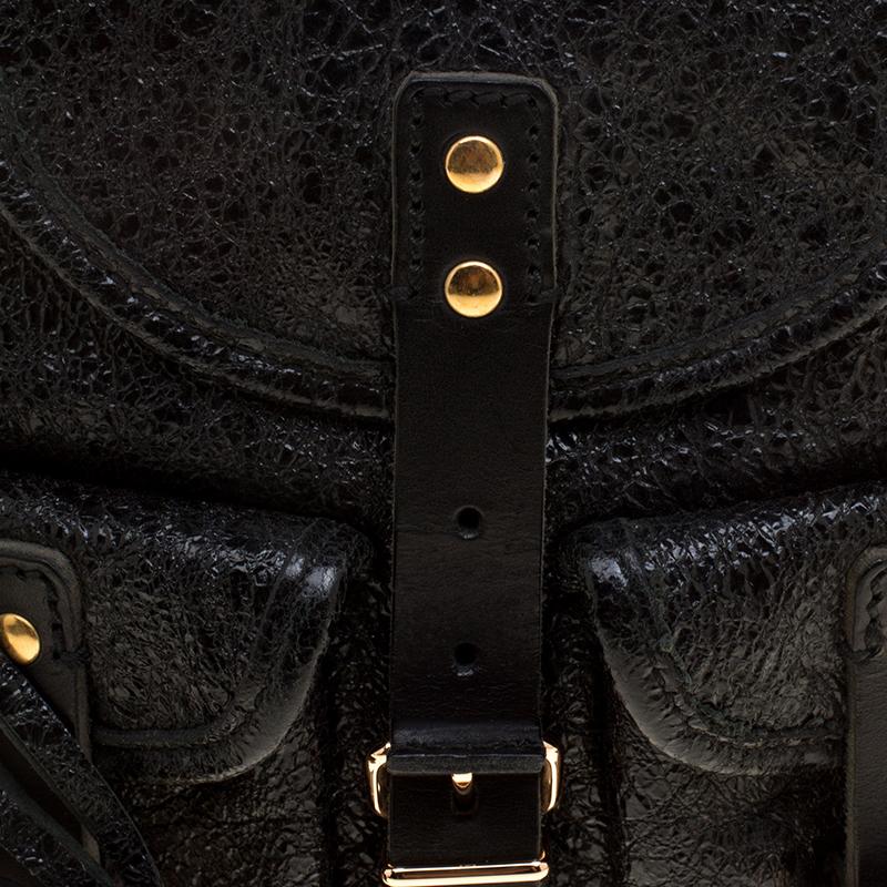Women's Balenciaga Black Textured Leather Mini Sac Bag