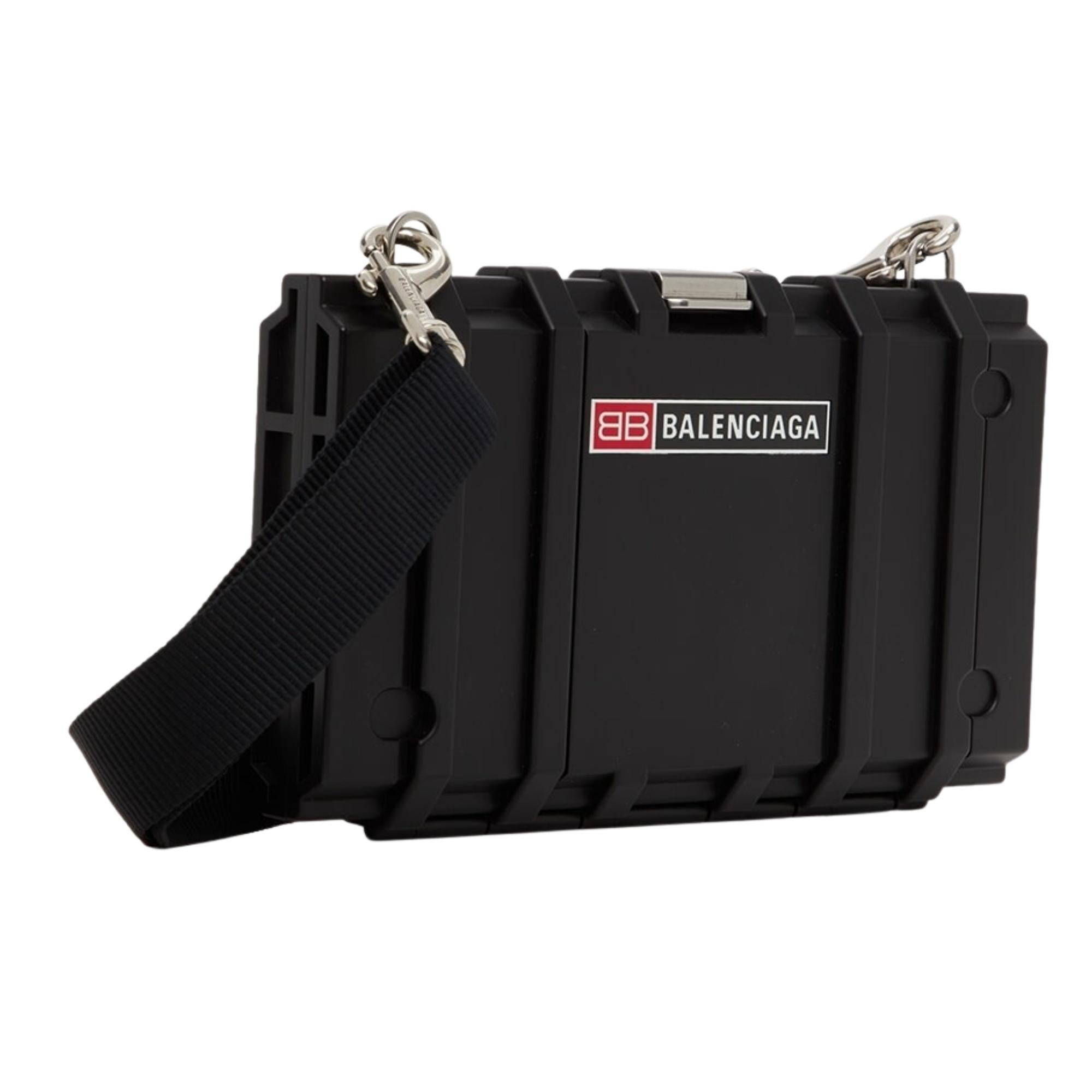 Women's Balenciaga Black Toolbox Clutch Crossbody Bag For Sale