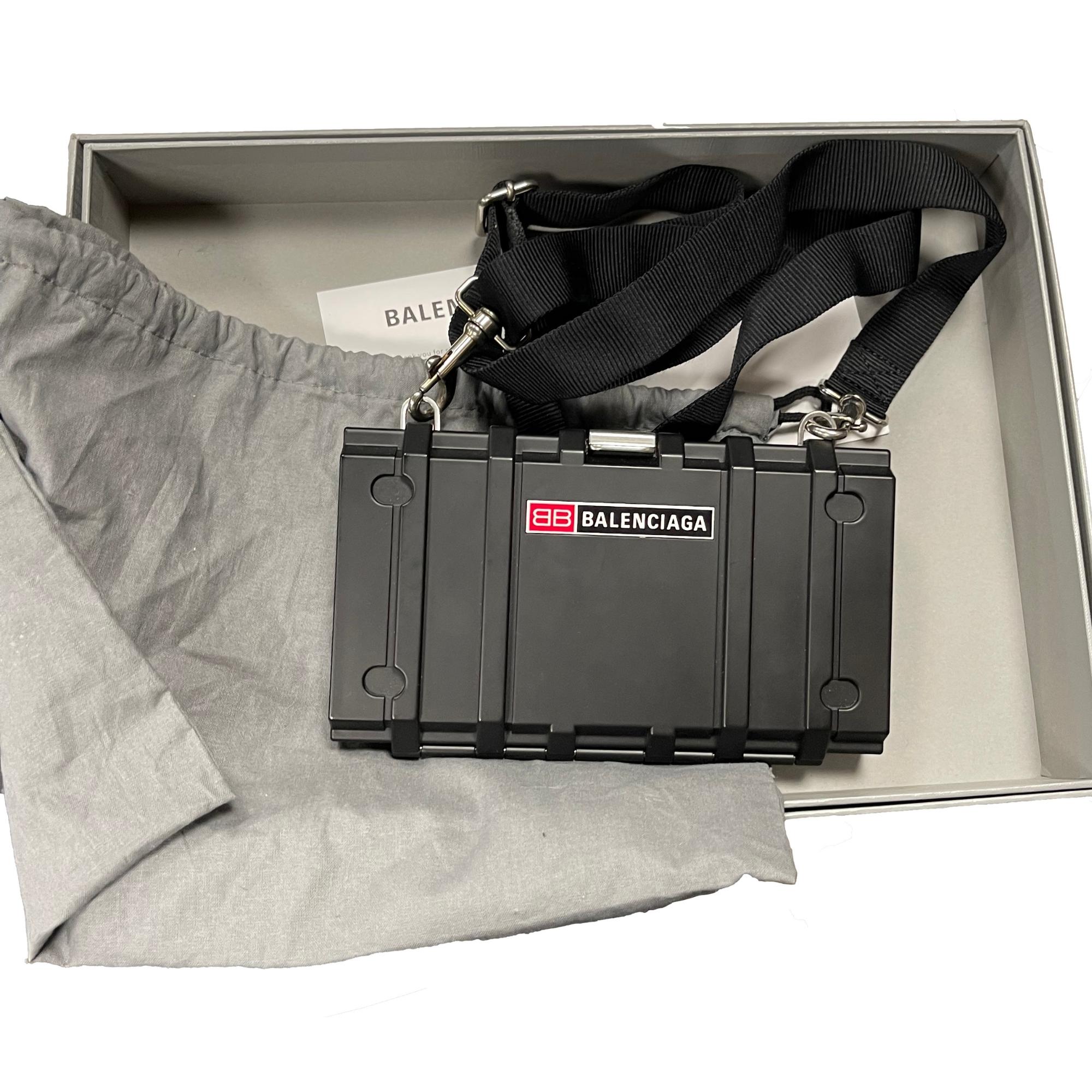 Balenciaga Black Toolbox Clutch Crossbody Bag For Sale 5