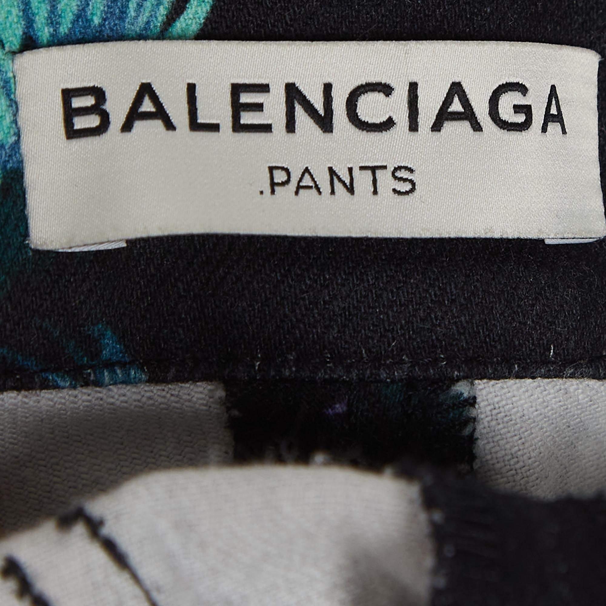 Women's Balenciaga Black Tree Print Denim Skinny Jeans M Waist 30''