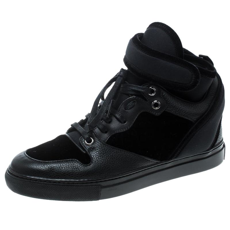 Black Velvet and Leather High Top Sneakers Size 37 For Sale at | balenciaga velvet balenciaga high top, balenciaga sneakers top
