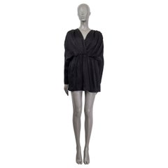 BALENCIAGA black viscose FLORAL JACQUARD MINI Dress 34 XXS