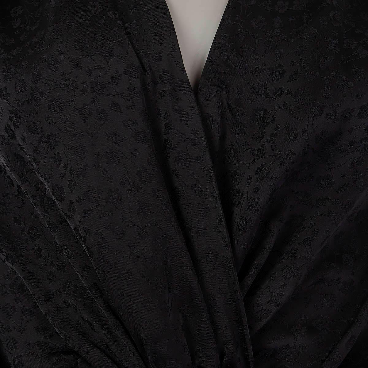 Women's BALENCIAGA black viscose FLORAL JACQUARD MINI Dress 34 XXS For Sale