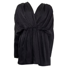BALENCIAGA abito nero in viscosa FLORAL JACQUARD MINI 34 XXS