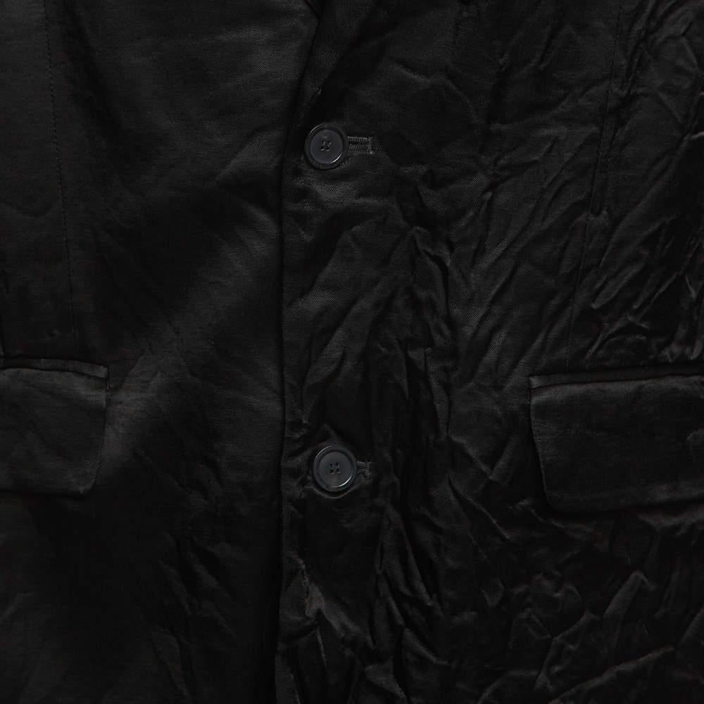 Balenciaga Black Washed Crepe Logo Applique Suit S 1