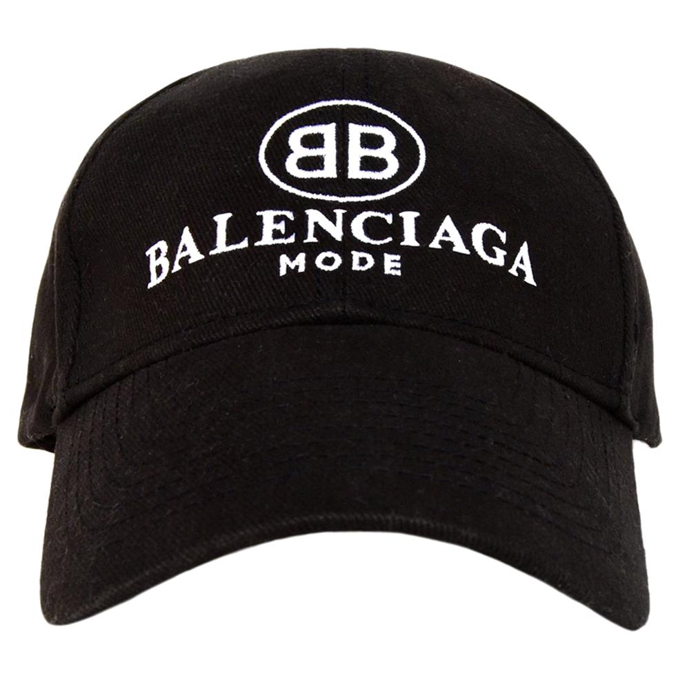Balenciaga - Chapeau de baseball unisexe en coton noir/blanc avec logo BB Mode, taille L