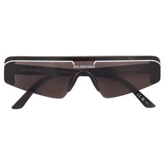 Balenciaga Black/White BB0003S Ski Reflection Shield Sunglasses