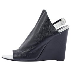 Balenciaga Schwarz/Weiß Lederhandschuhe-Sandalen Größe 38