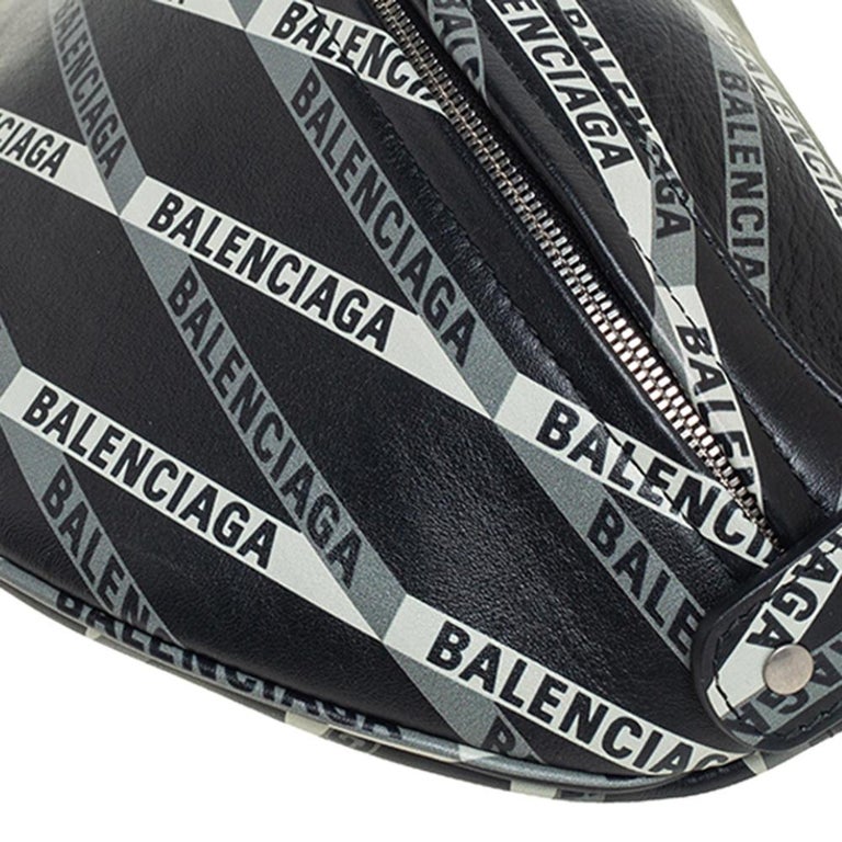 Balenciaga Black/White Leather XS Souvenir Bike Chain Bag at 1stDibs