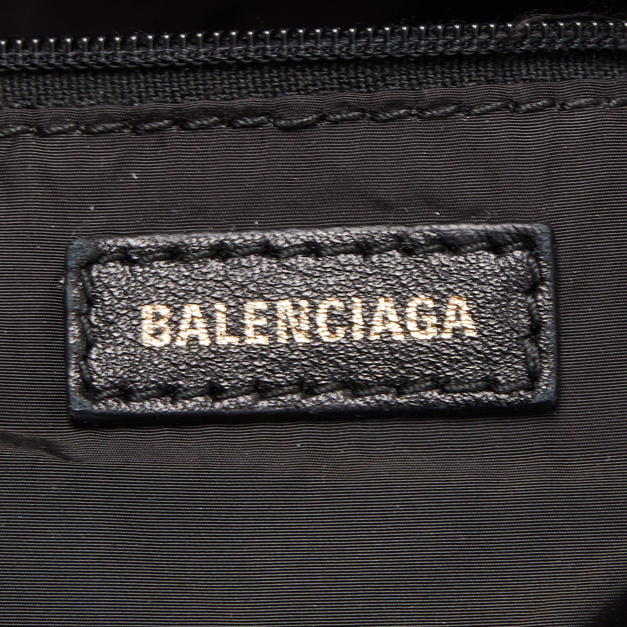 Men's Balenciaga Black/White Nylon Wave Logo Backpack