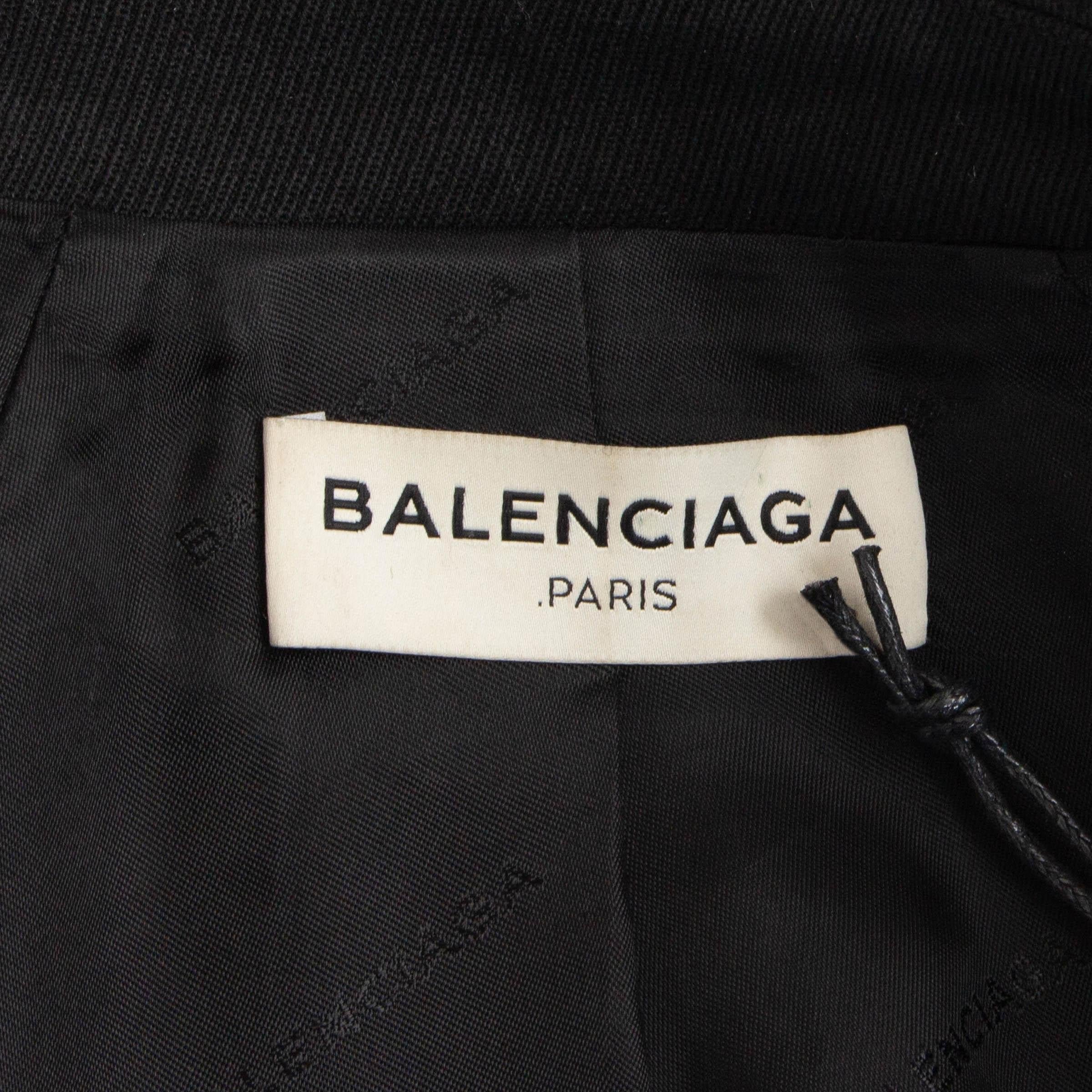 Balenciaga giacca blazer 2016 HOURGLASS in lana nera 38 S in vendita 1