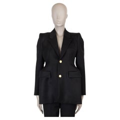 BALENCIAGA negro lana 2016 HOURGLASS Chaqueta Blazer 38 S