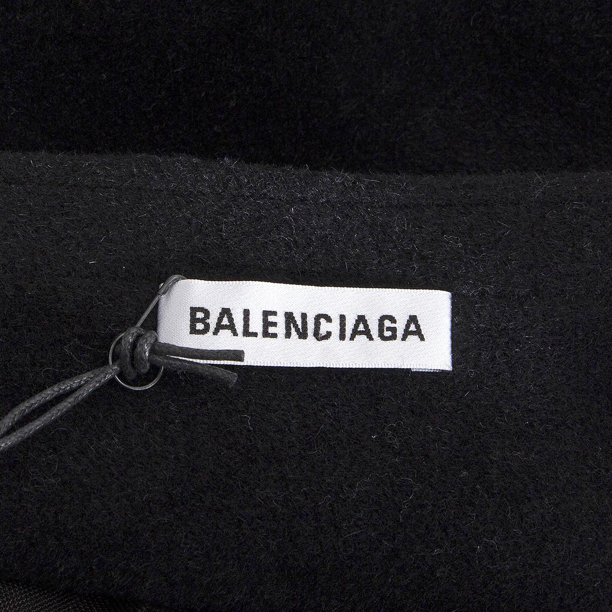 Women's BALENCIAGA black wool 2018 FRINGED ASYMMETRIC Skirt 38 S