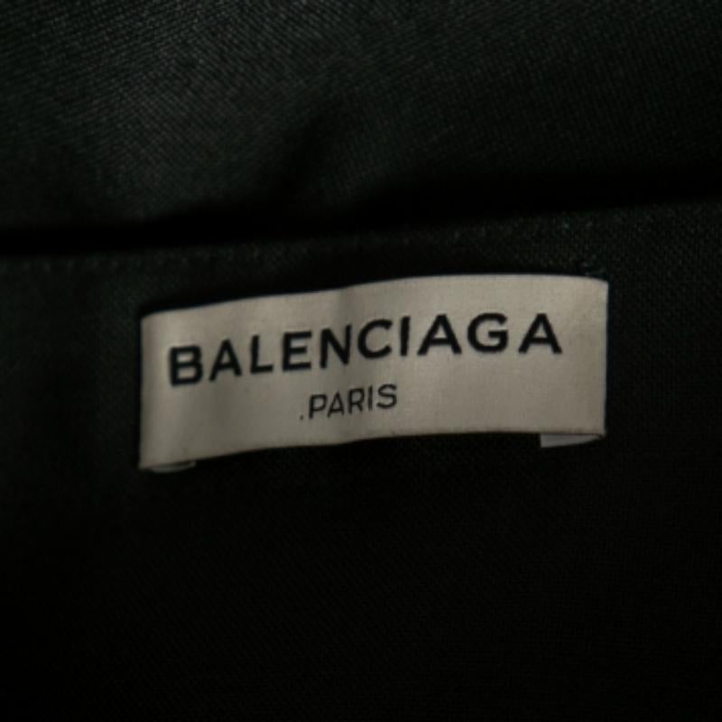 Balenciaga Black Wool Asymmetric Overlay Detailed Skirt M For Sale 1