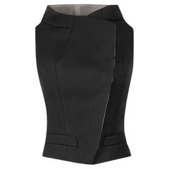 Balenciaga Black Wool Asymmetric Vest Size S